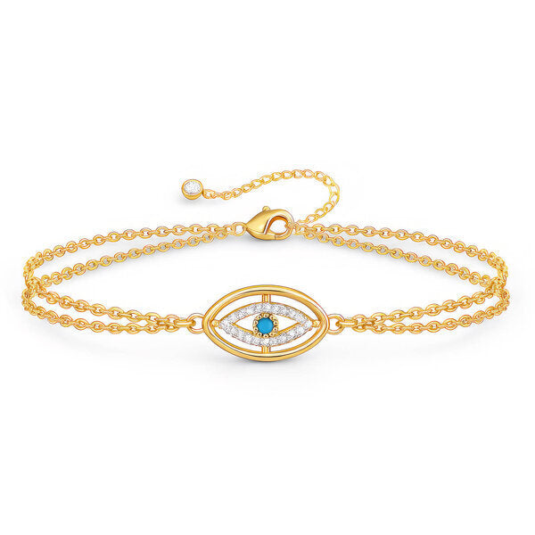 Evil Eye Bracelet 18K Gold Plated Steel Tarnish-free