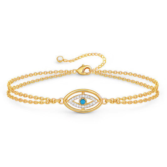Evil Eye Bracelet 18K Gold Plated Steel Tarnish-free