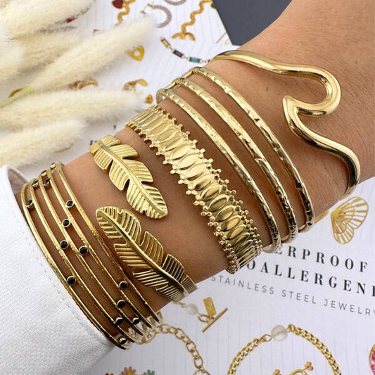 Royal Leaves Bracelet 18K Gold Plated Steel Tarnish-free